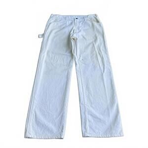 Vintage white painter dickie workwear carpenter pants 34x30